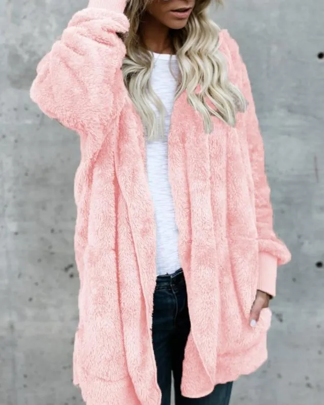 Hooded  Faux Fur Teddy Bear Coat
