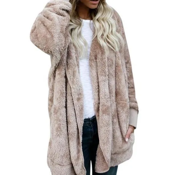 Hooded  Faux Fur Teddy Bear Coat