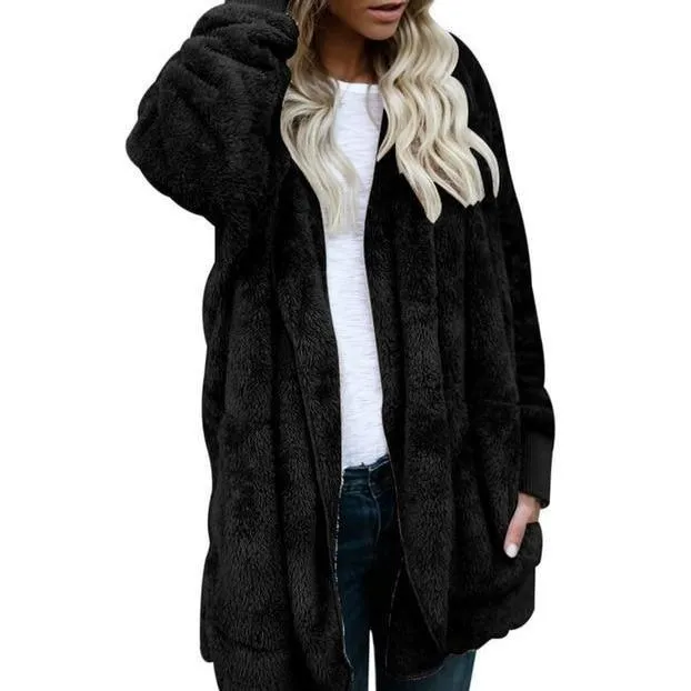 Hooded  Faux Fur Teddy Bear Coat