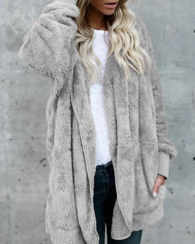 Hooded  Faux Fur Teddy Bear Coat