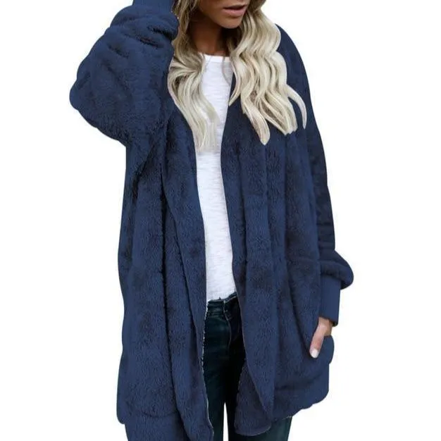 Hooded  Faux Fur Teddy Bear Coat