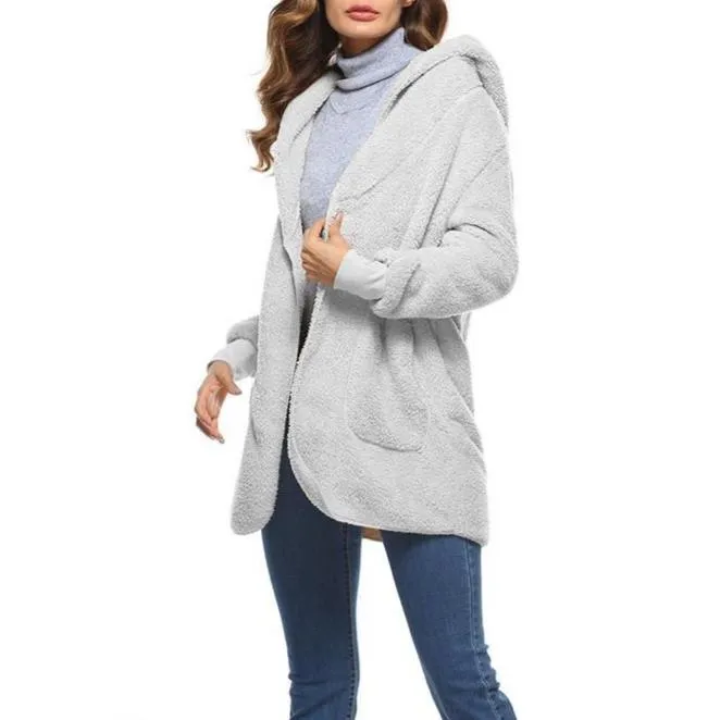 Hooded  Faux Fur Teddy Bear Coat