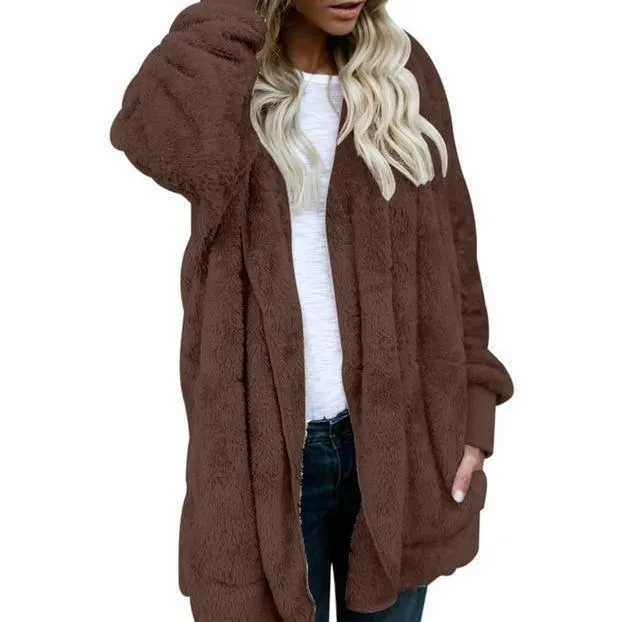 Hooded  Faux Fur Teddy Bear Coat