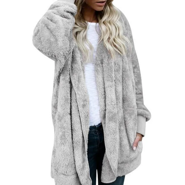 Hooded  Faux Fur Teddy Bear Coat