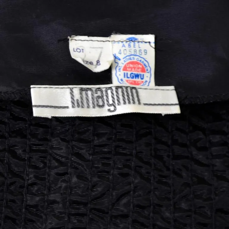 I Magnin Vintage Jacket Evening Wear Metallic Silver Sequins One Size