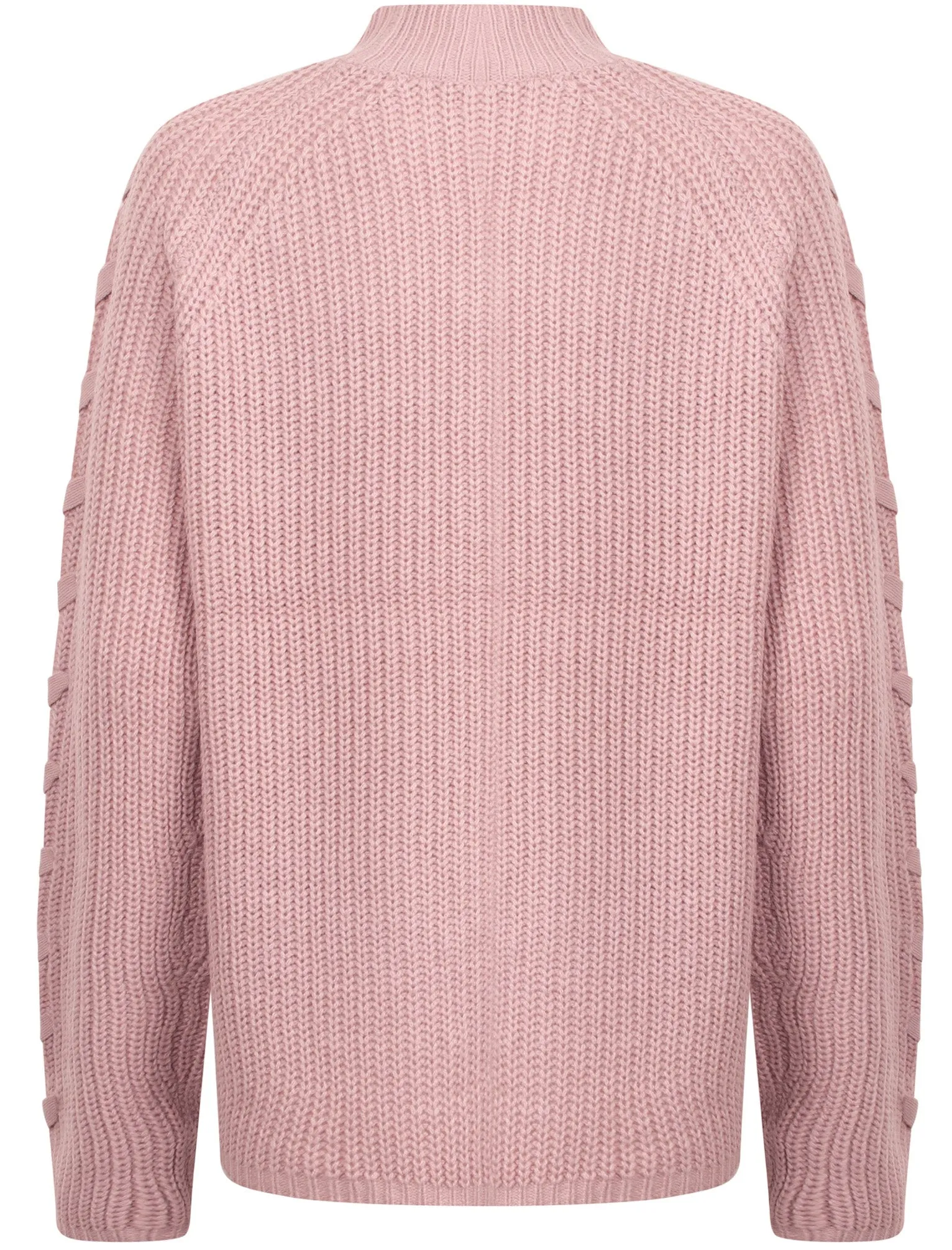 Jade Fisherman Knit Jumper with Lace Up Detail in Nude Pink - Tokyo Laundry
