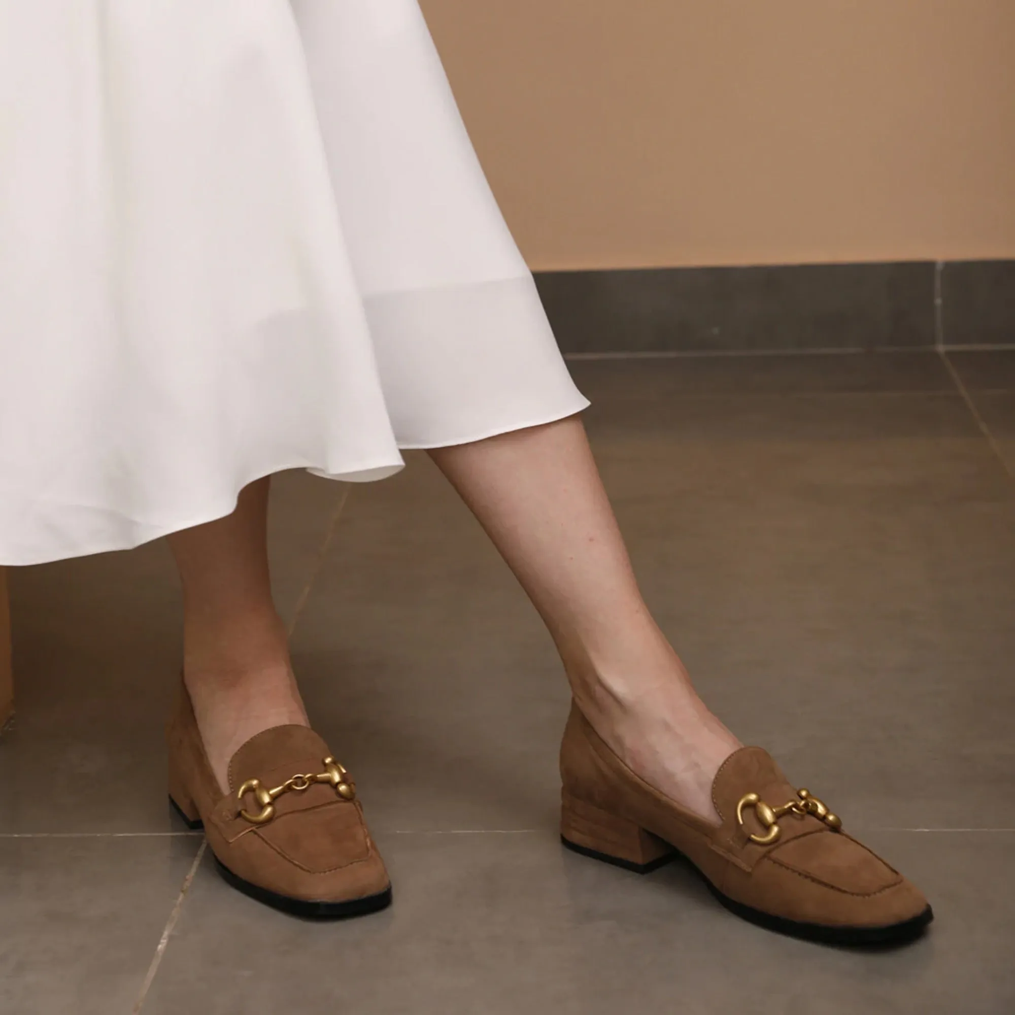 Jenny Taupe Leather Handcrafted Shoes