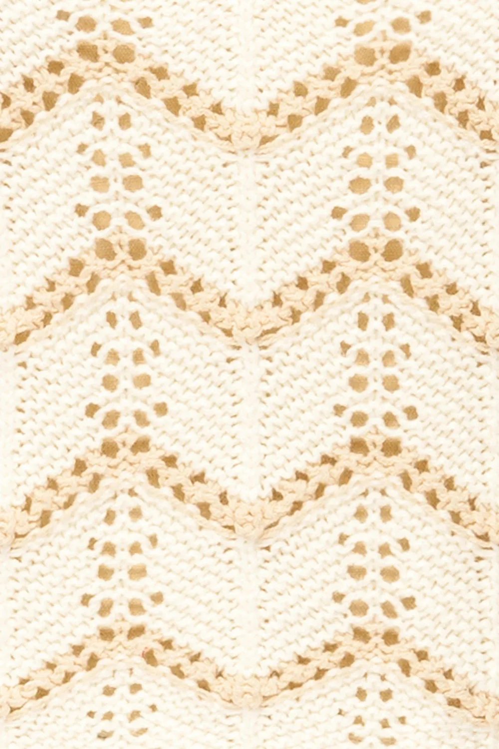 Juksu | Ivory Crochet Top w/ Herringbone Pattern