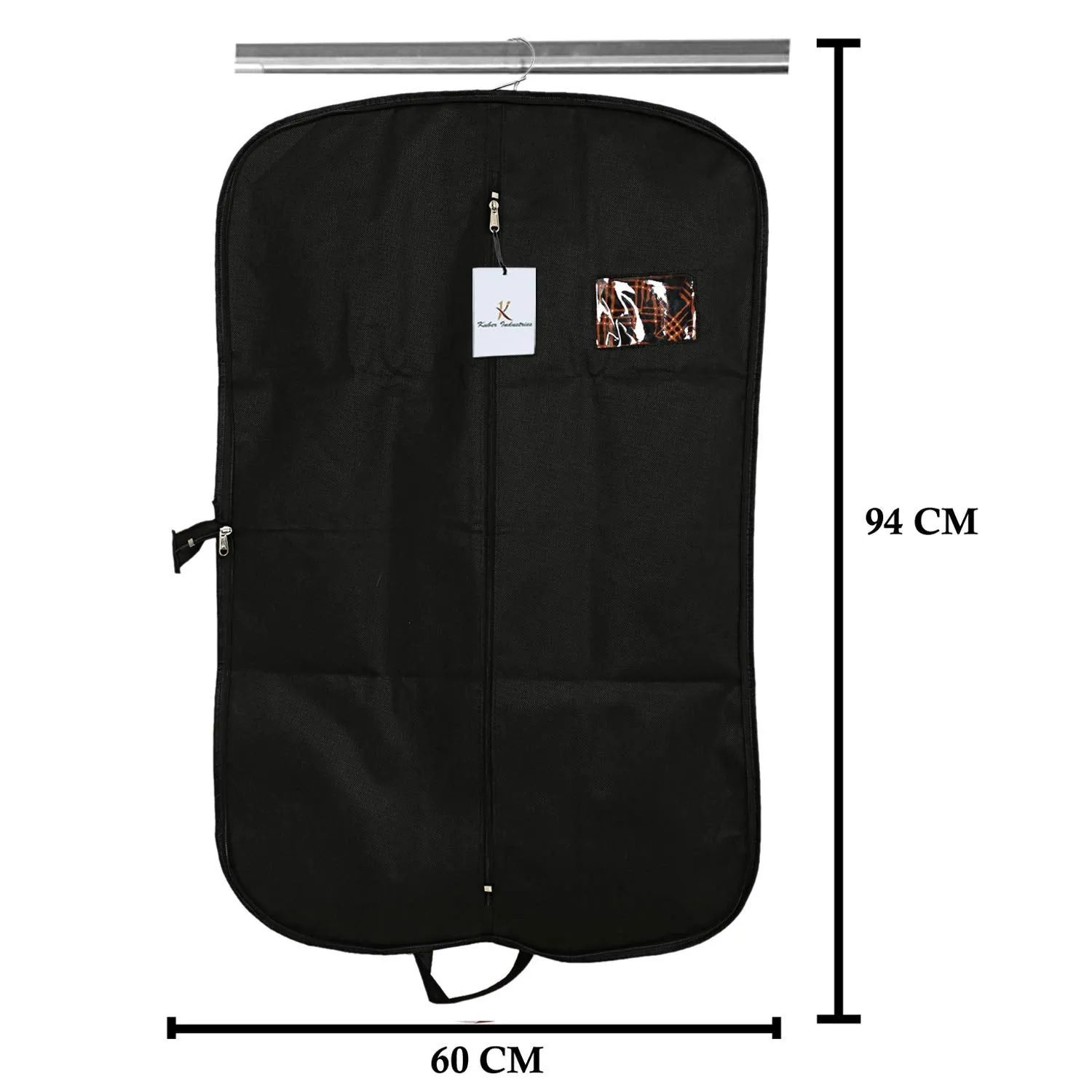 Kuber Industries 6 Pieces Foldable Non Woven Men's Coat Blazer Suit Cover (Black) -CTKTC041369