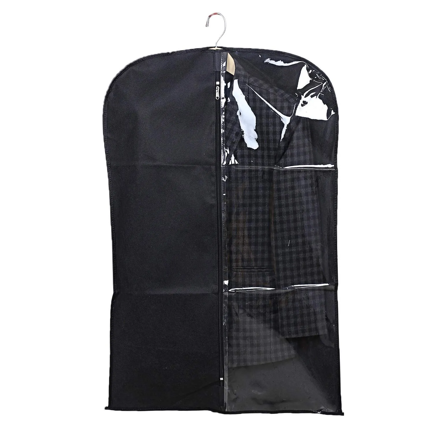 Kuber Industries 6 Pieces Half Transparent Non Woven Men's Coat Blazer Suit Cover (Grey & Black & Maroon) - CTKTC041559