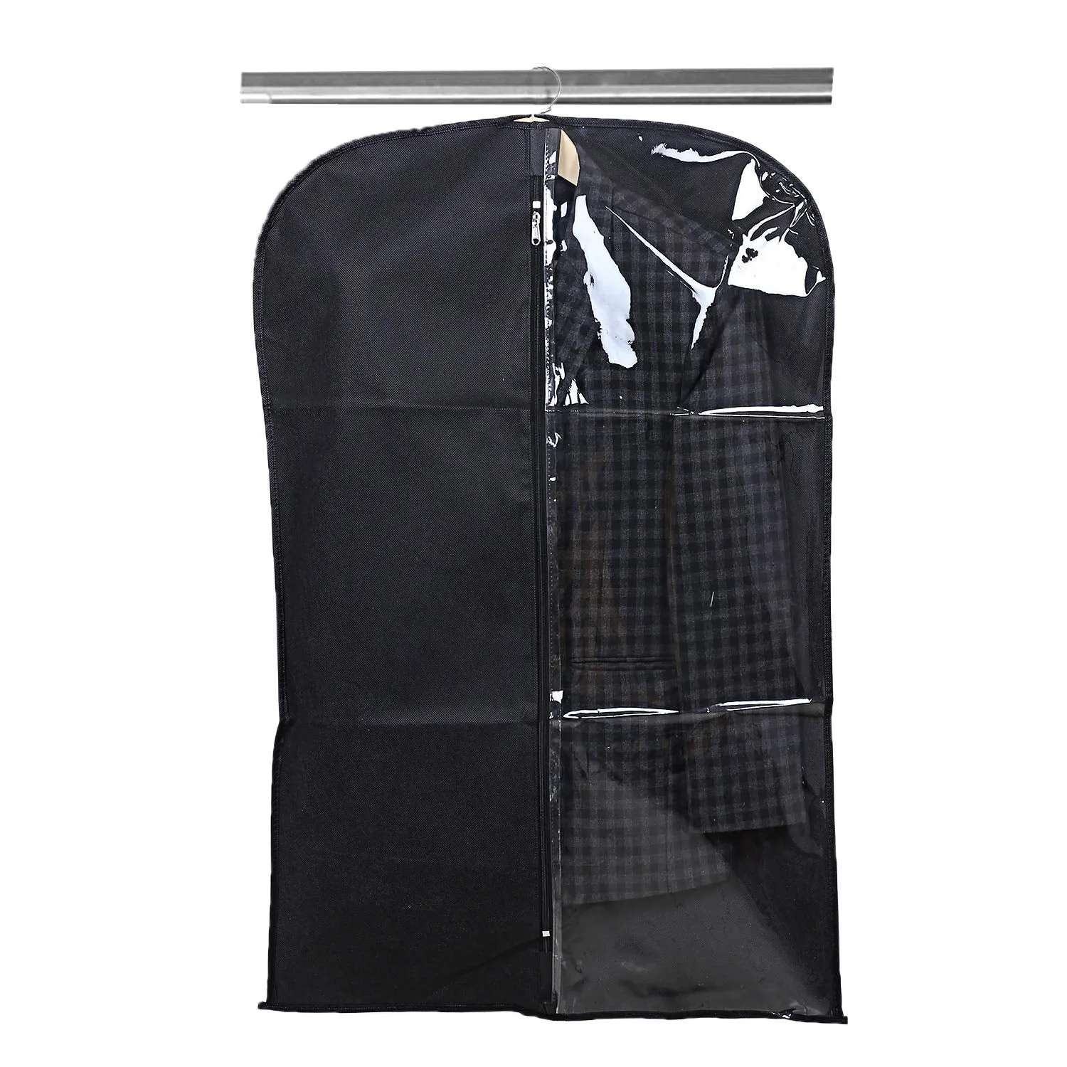Kuber Industries 6 Pieces Half Transparent Non Woven Men's Coat Blazer Suit Cover (Grey & Black & Maroon) - CTKTC041559