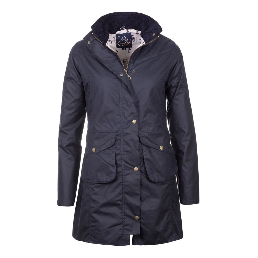 LADIES HANNAH 3/4 DIAMOND QUILT WAX JACKET