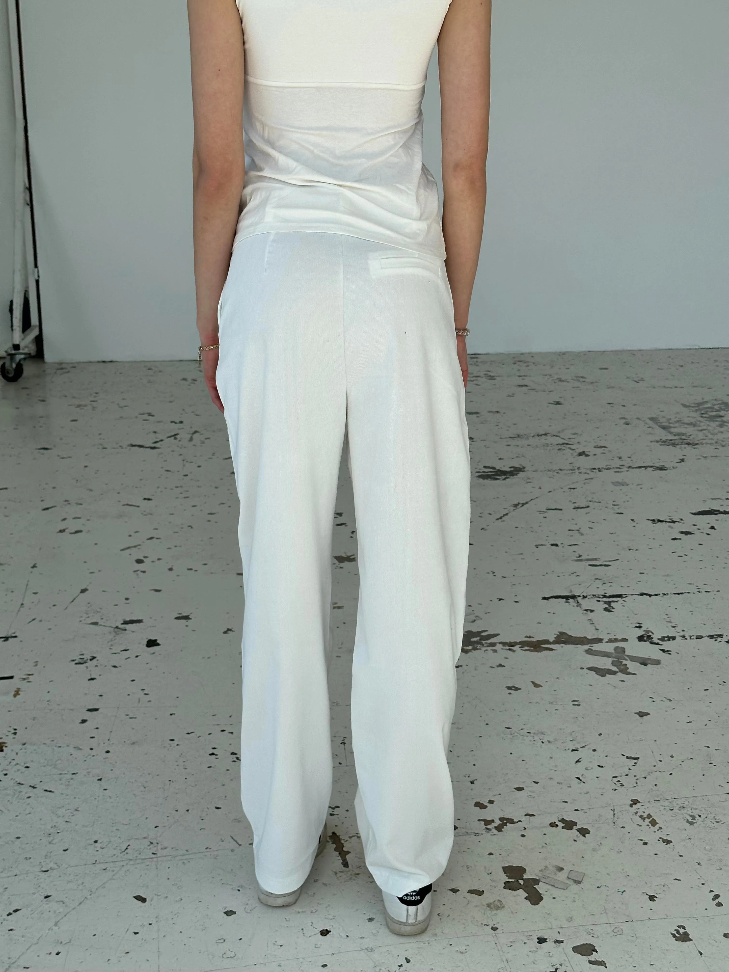Lisette oversized suit pants in corduroy - Off-white