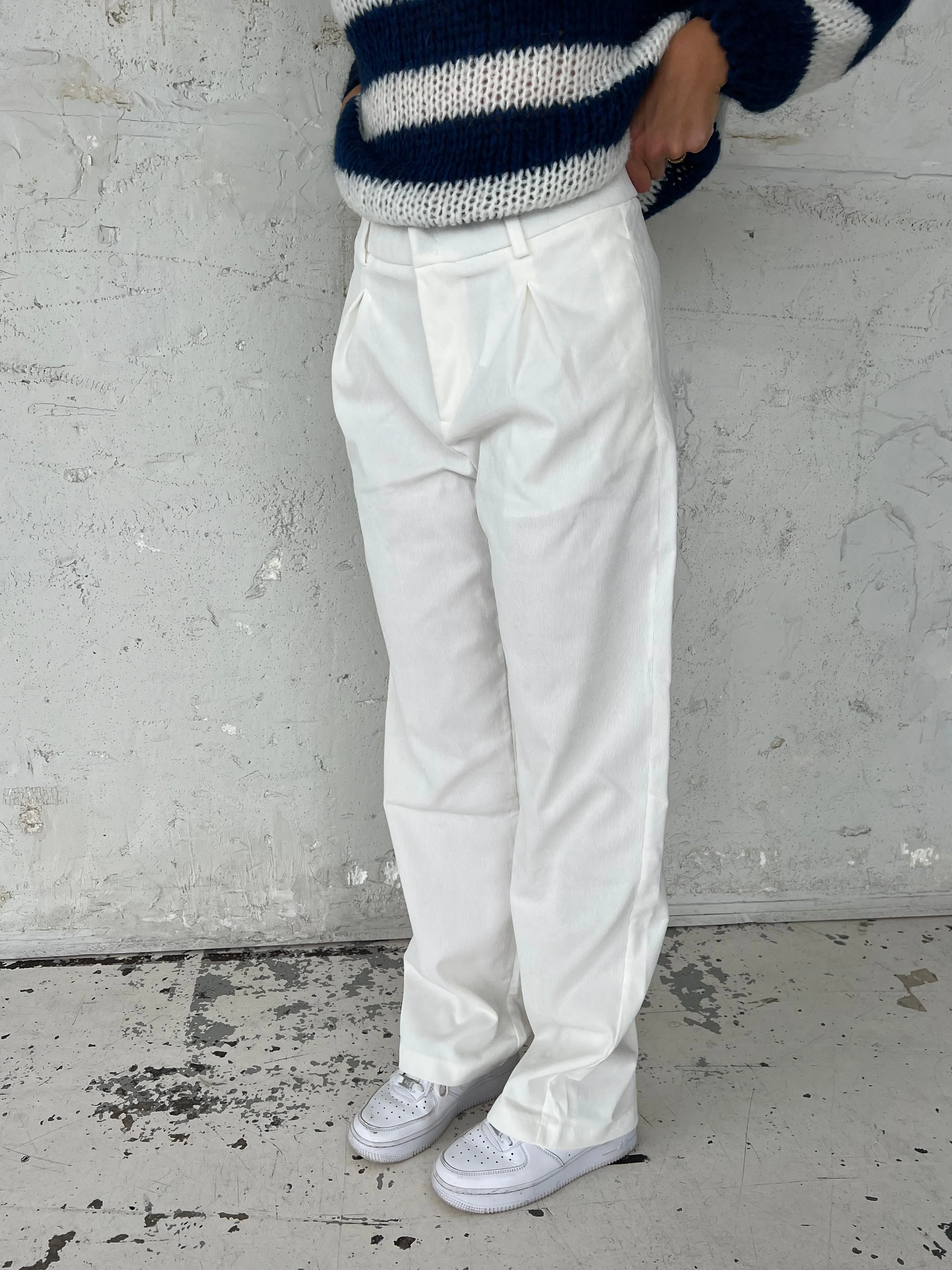 Lisette oversized suit pants in corduroy - Off-white