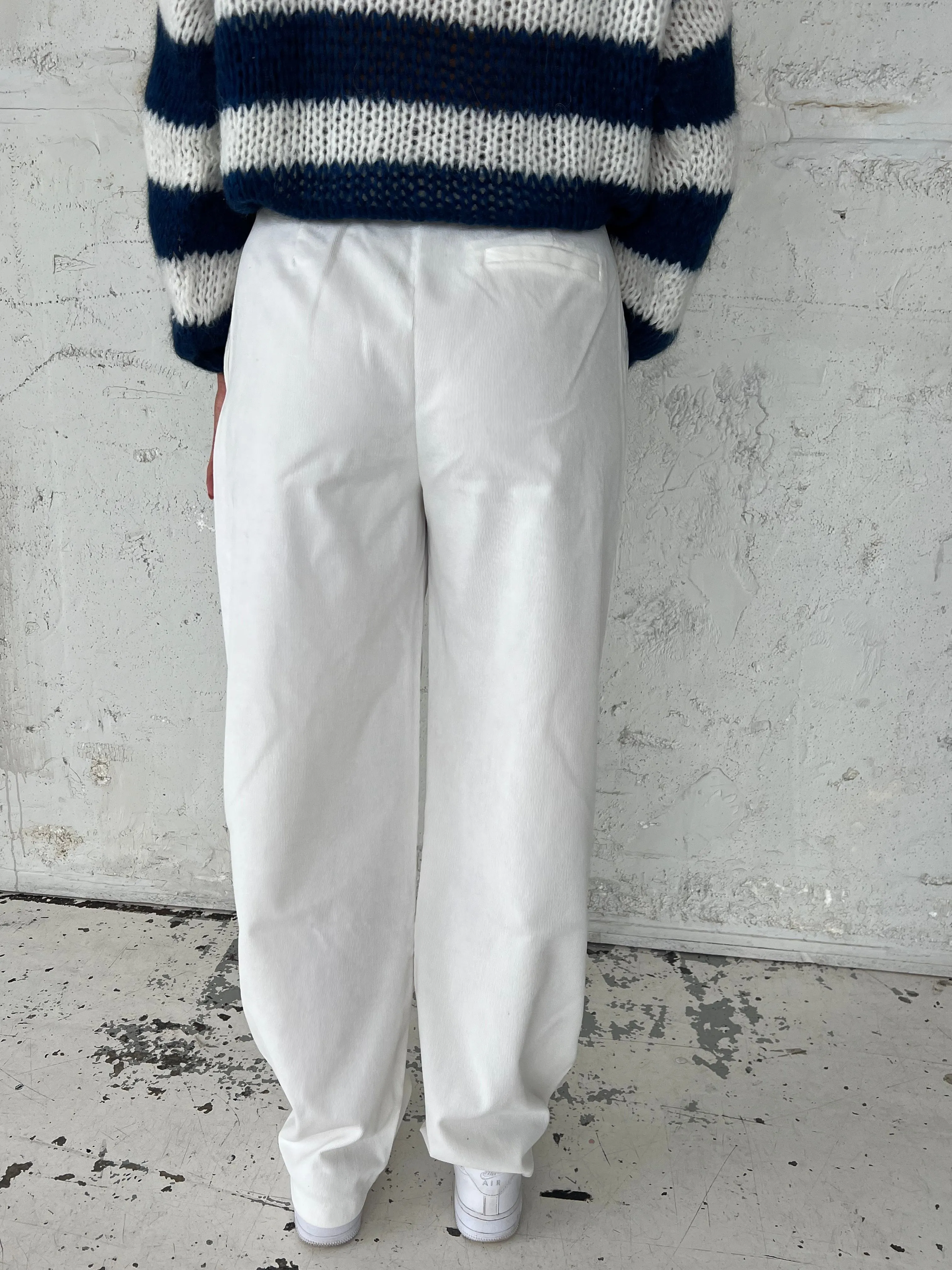 Lisette oversized suit pants in corduroy - Off-white