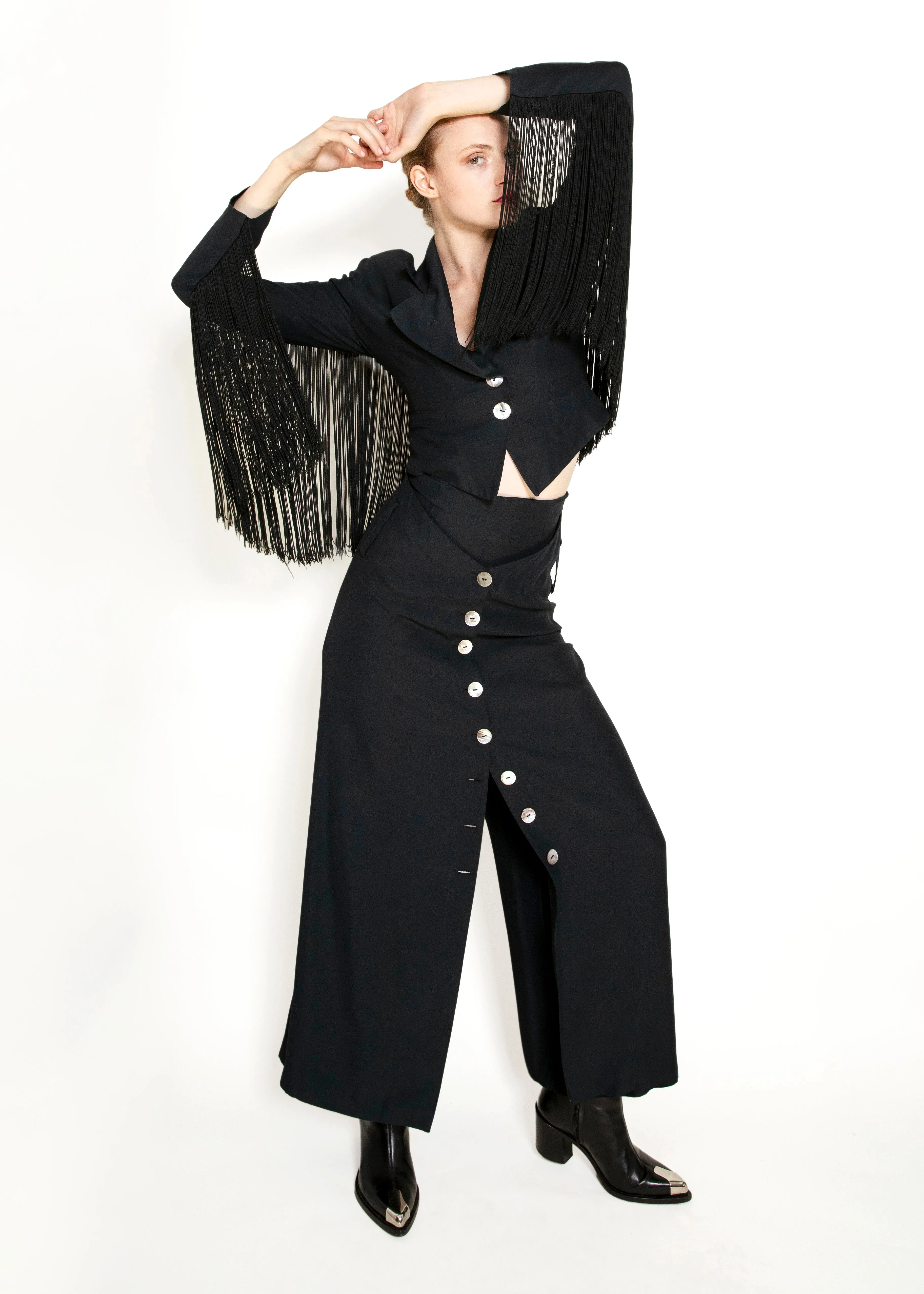 Martine Sitbon Fringe Top/Pant Set