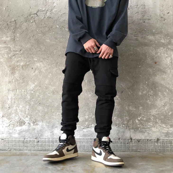 Men's Slim Fitted Side Pockets Trousers, Casual Pants Jogger