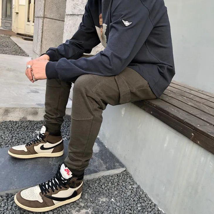 Men's Slim Fitted Side Pockets Trousers, Casual Pants Jogger