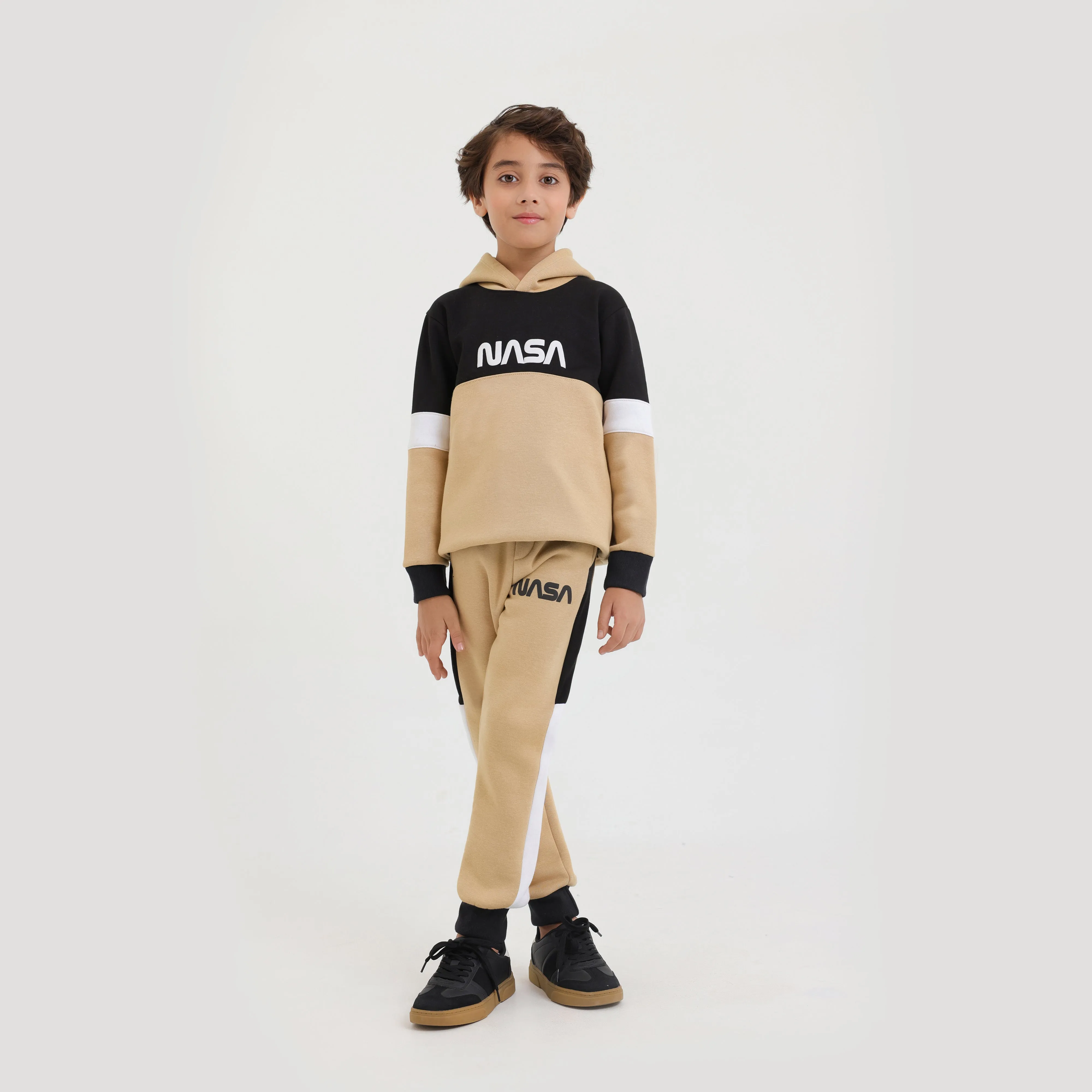 Premium Quality Color Block Printed Fleece Hoodie Suit For Kids