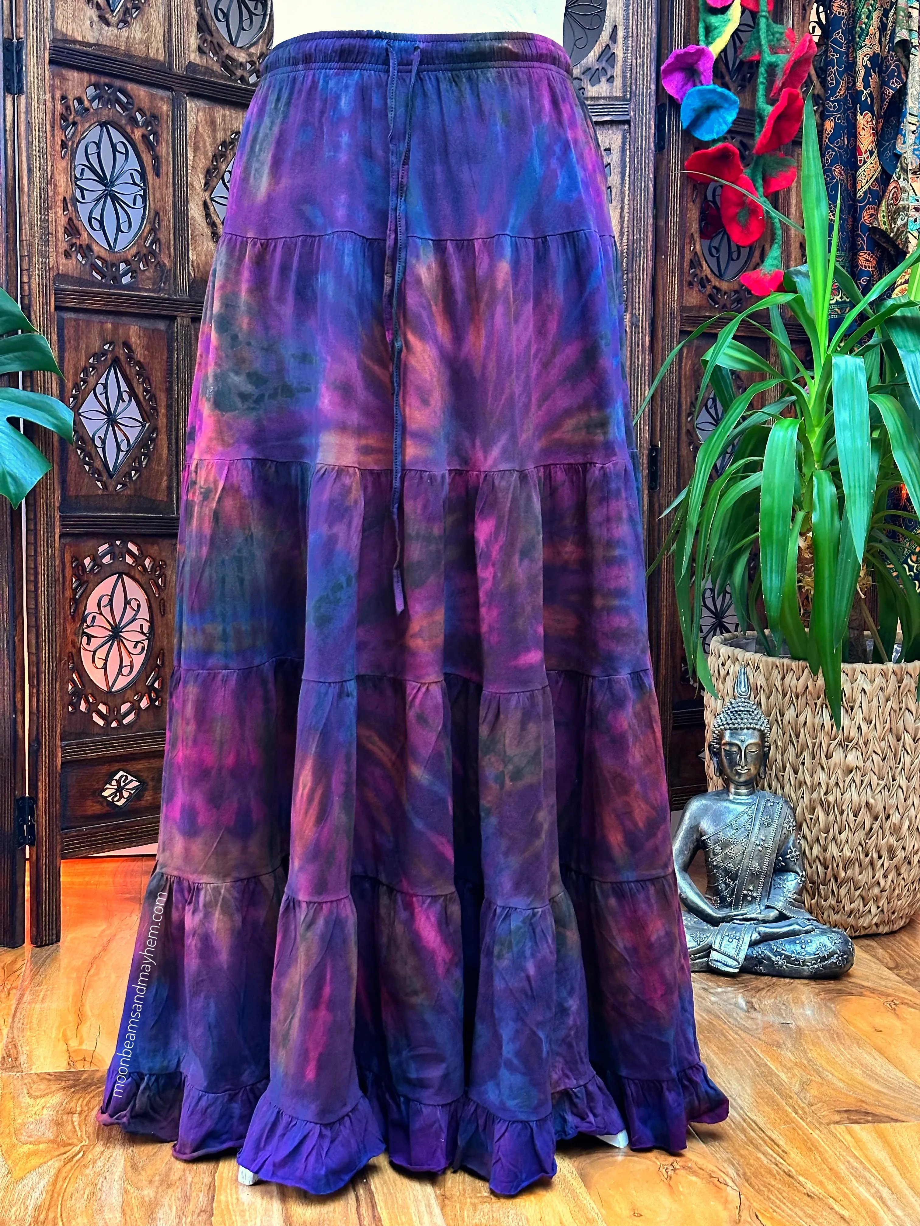 PURPLE WILD CHILD MAXI SKIRT - CURVY / PLUS SIZE / TALL