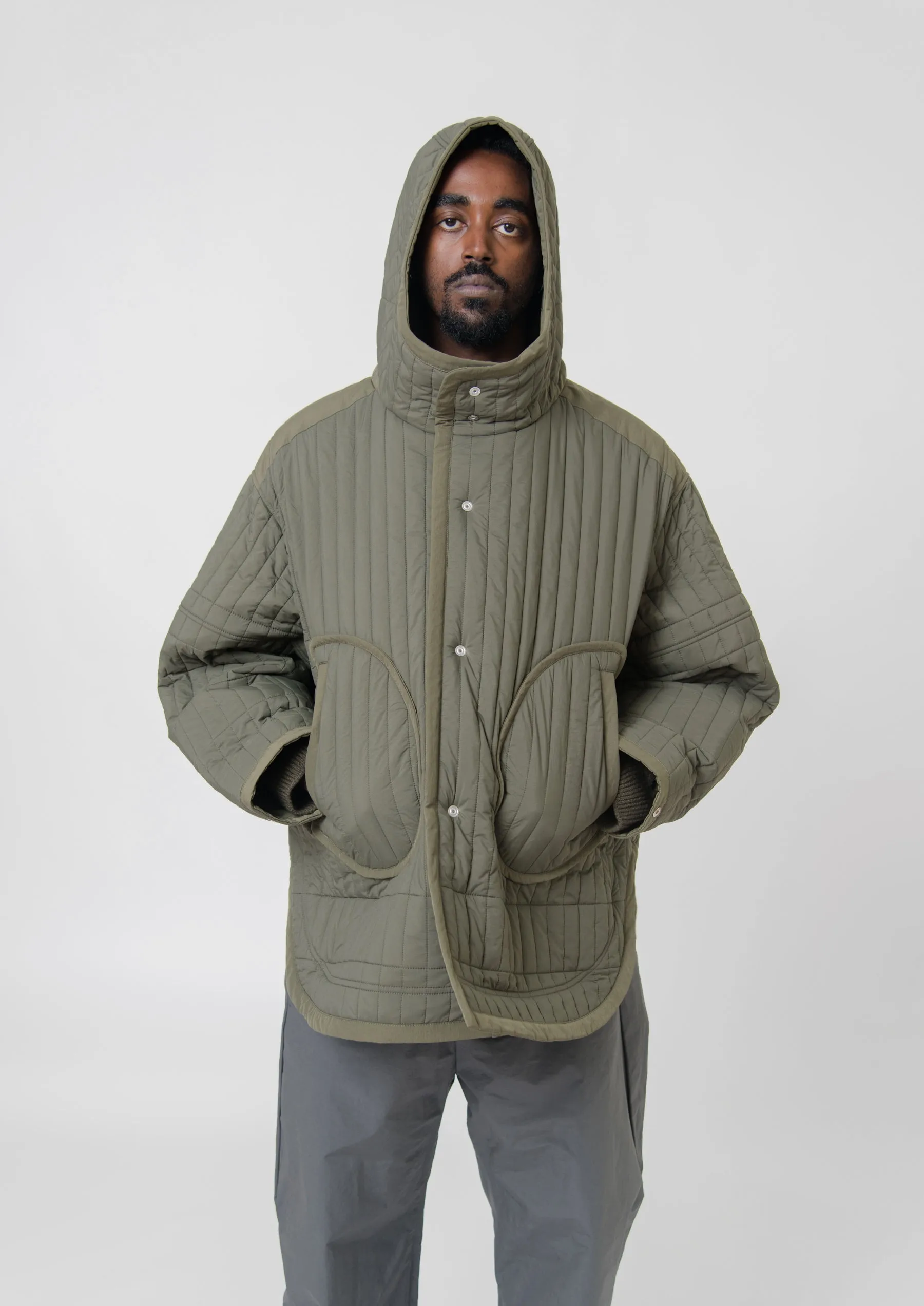 Quilted Split Parka Olive