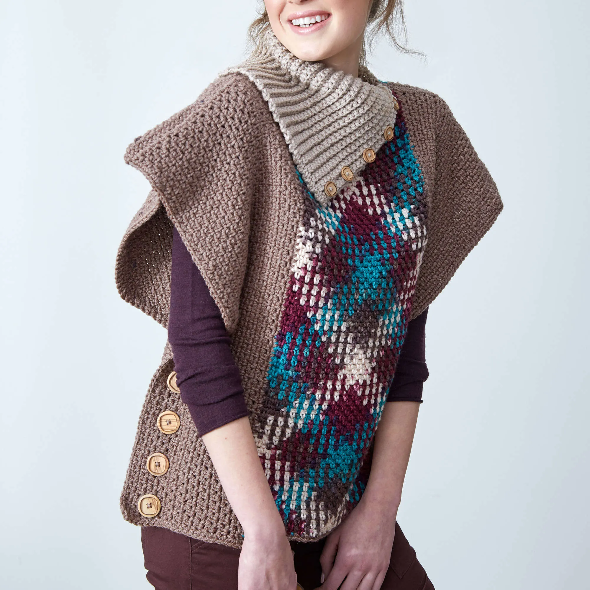 Red Heart Crochet Planned Pooling Pullover