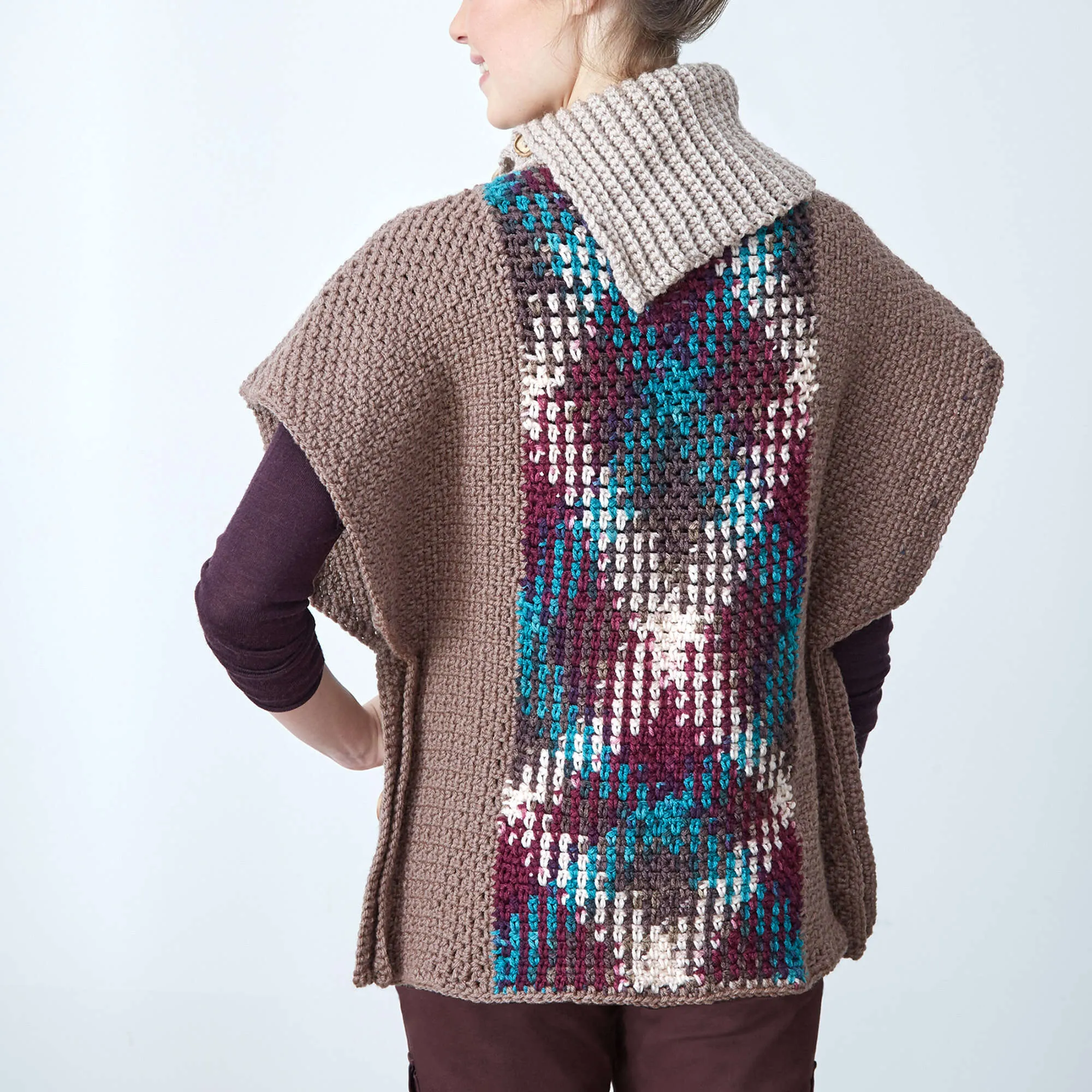 Red Heart Crochet Planned Pooling Pullover