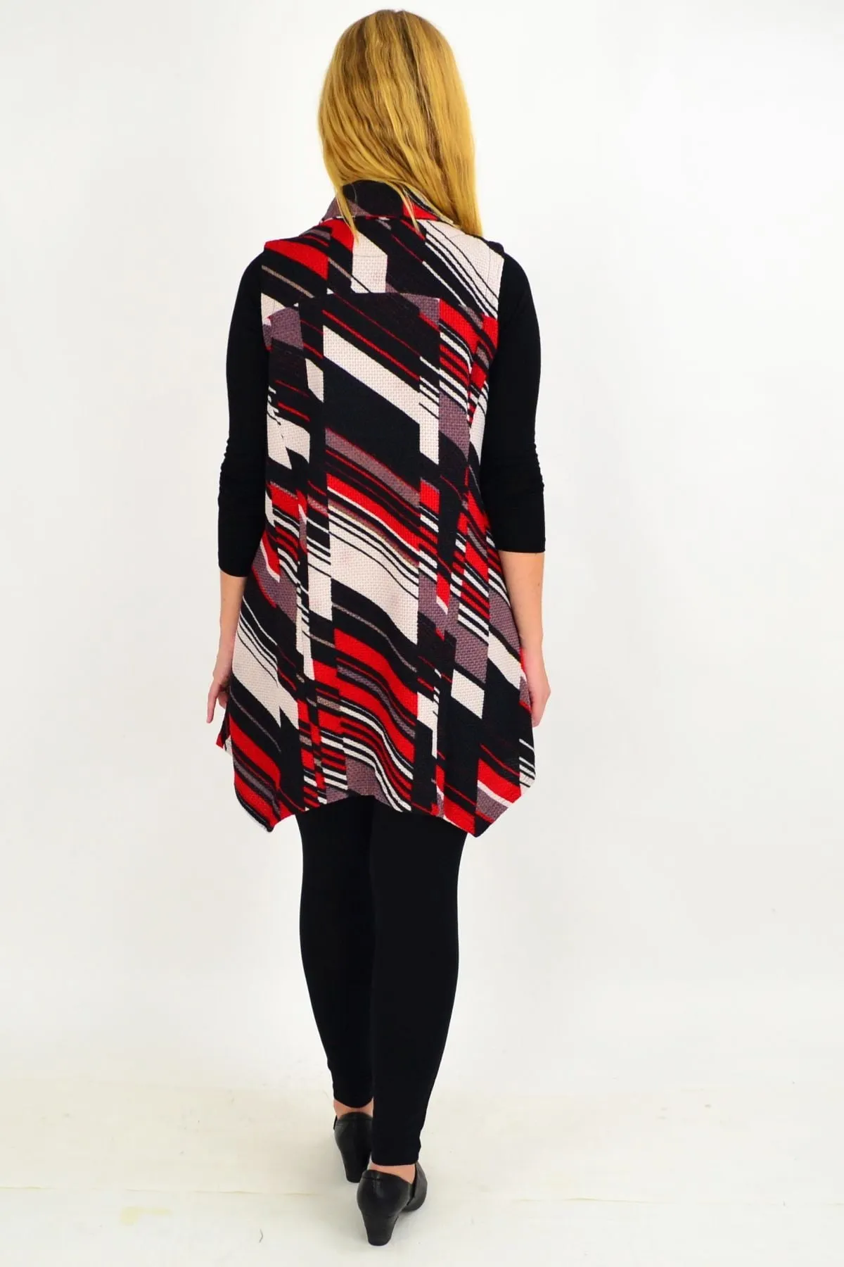 Red Renee Sleeveless Swing Tunic Vest