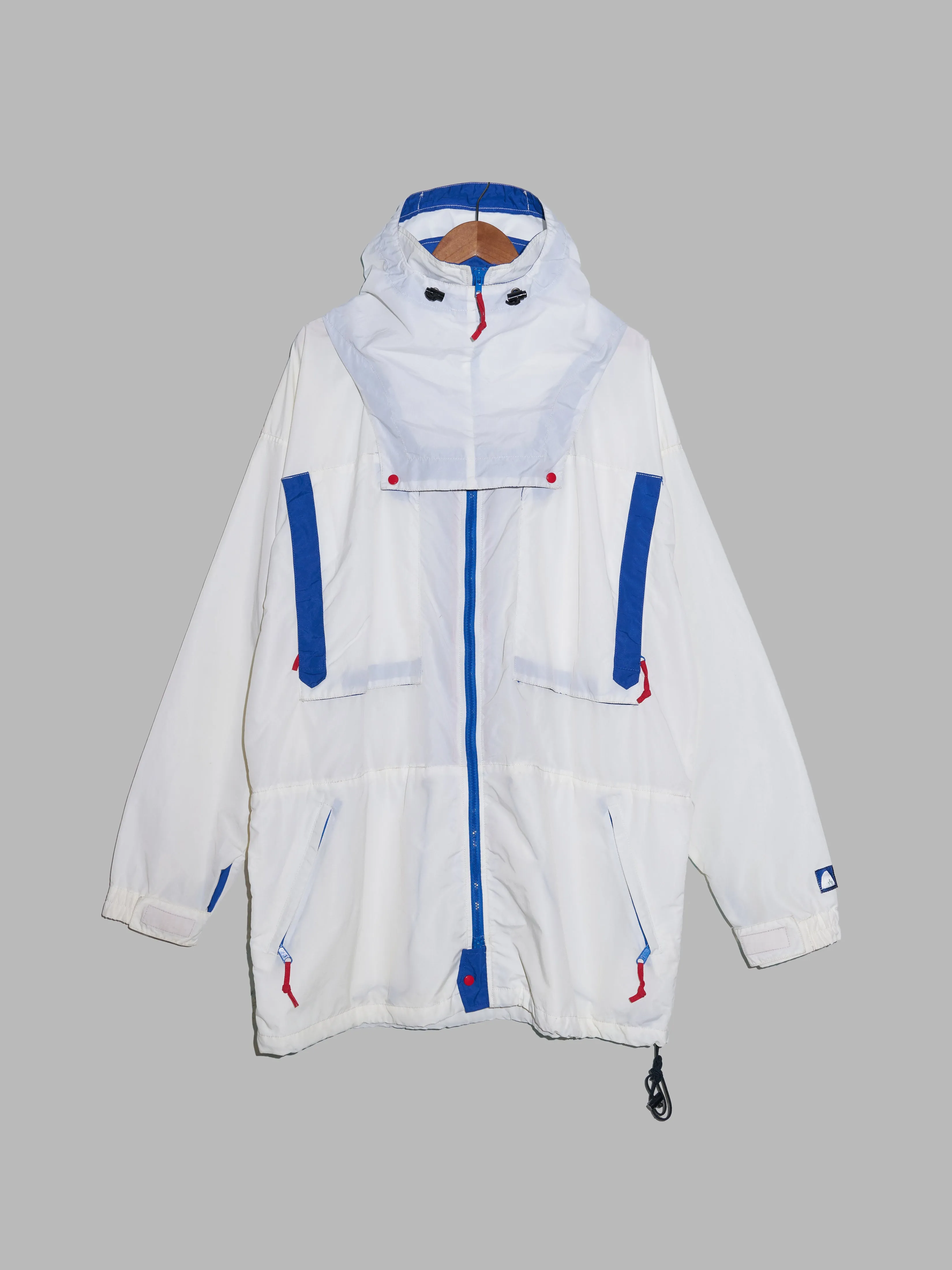 Sierra Designs 1990s white nylon 4 pocket parka with pullover hood - XL