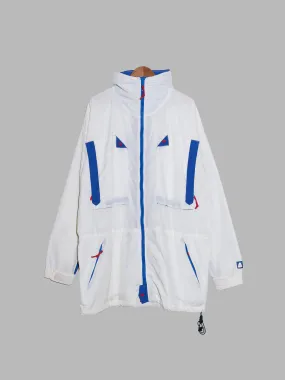 Sierra Designs 1990s white nylon 4 pocket parka with pullover hood - XL