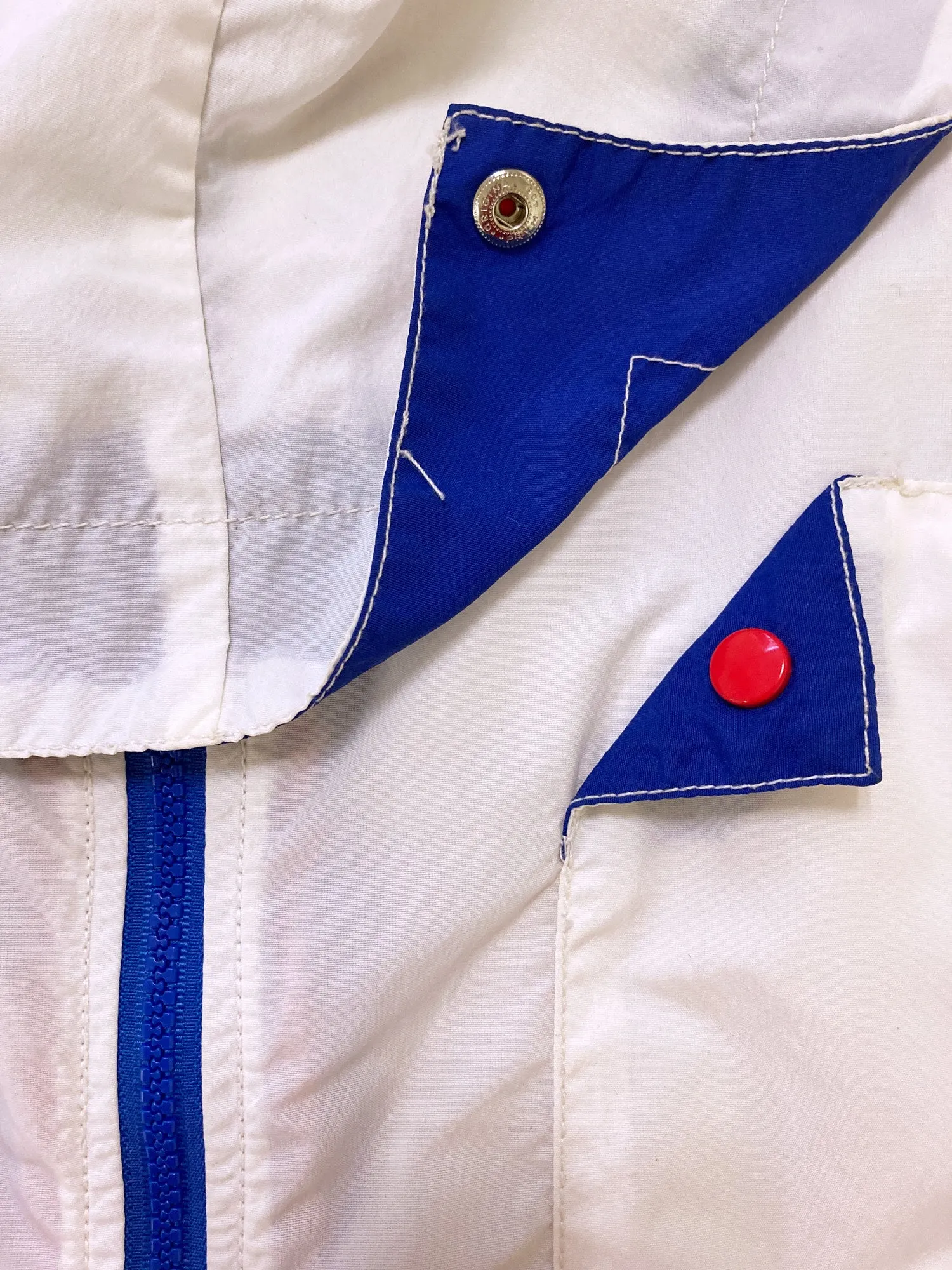Sierra Designs 1990s white nylon 4 pocket parka with pullover hood - XL