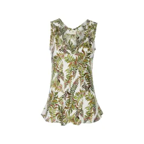 Silk Camisole Top in Fern