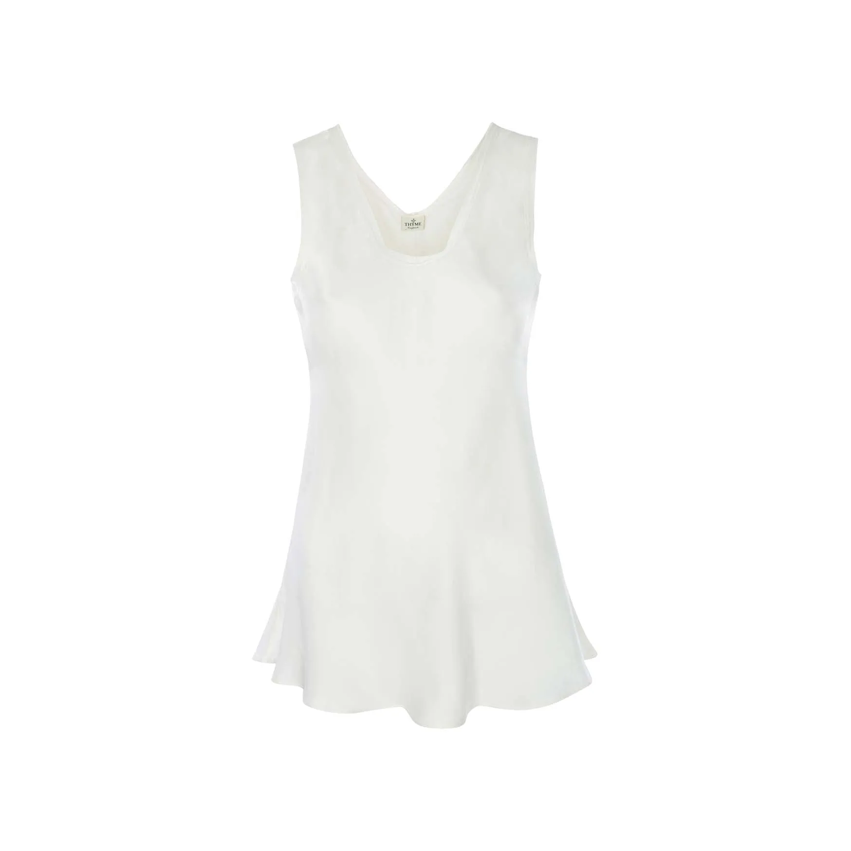 Silk Camisole Top in Plain White