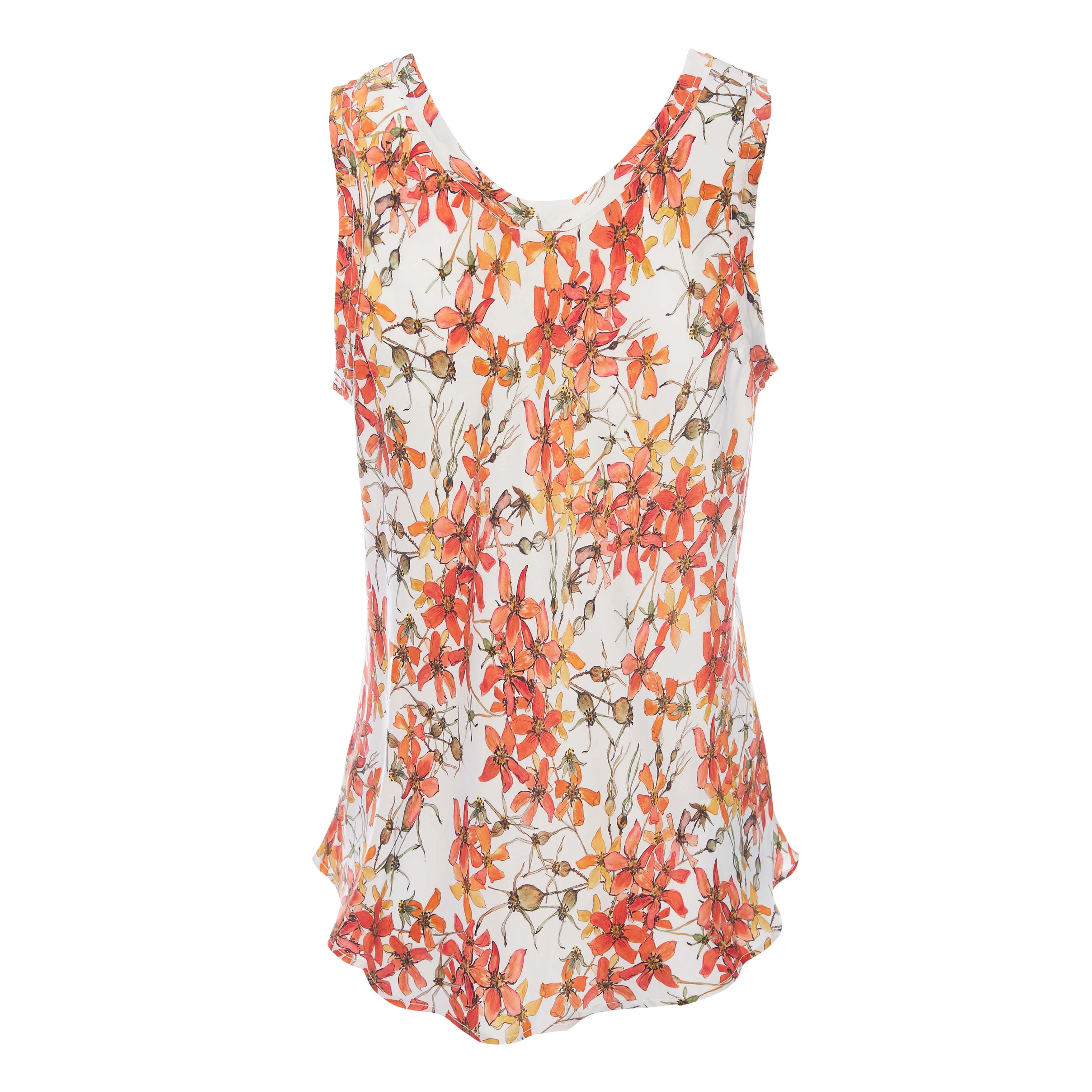 Silk Camisole Top in Wild Rose