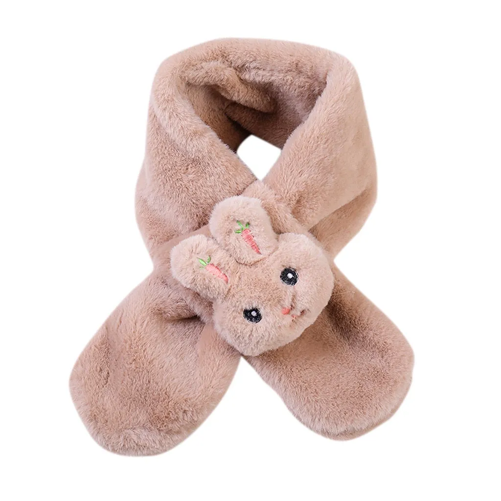 Solid Puppy Scarf Plush Overlapping Scarves Boy Girl Kids Keep Warm Shawls Scarves Collar Thickening Winter Scarf