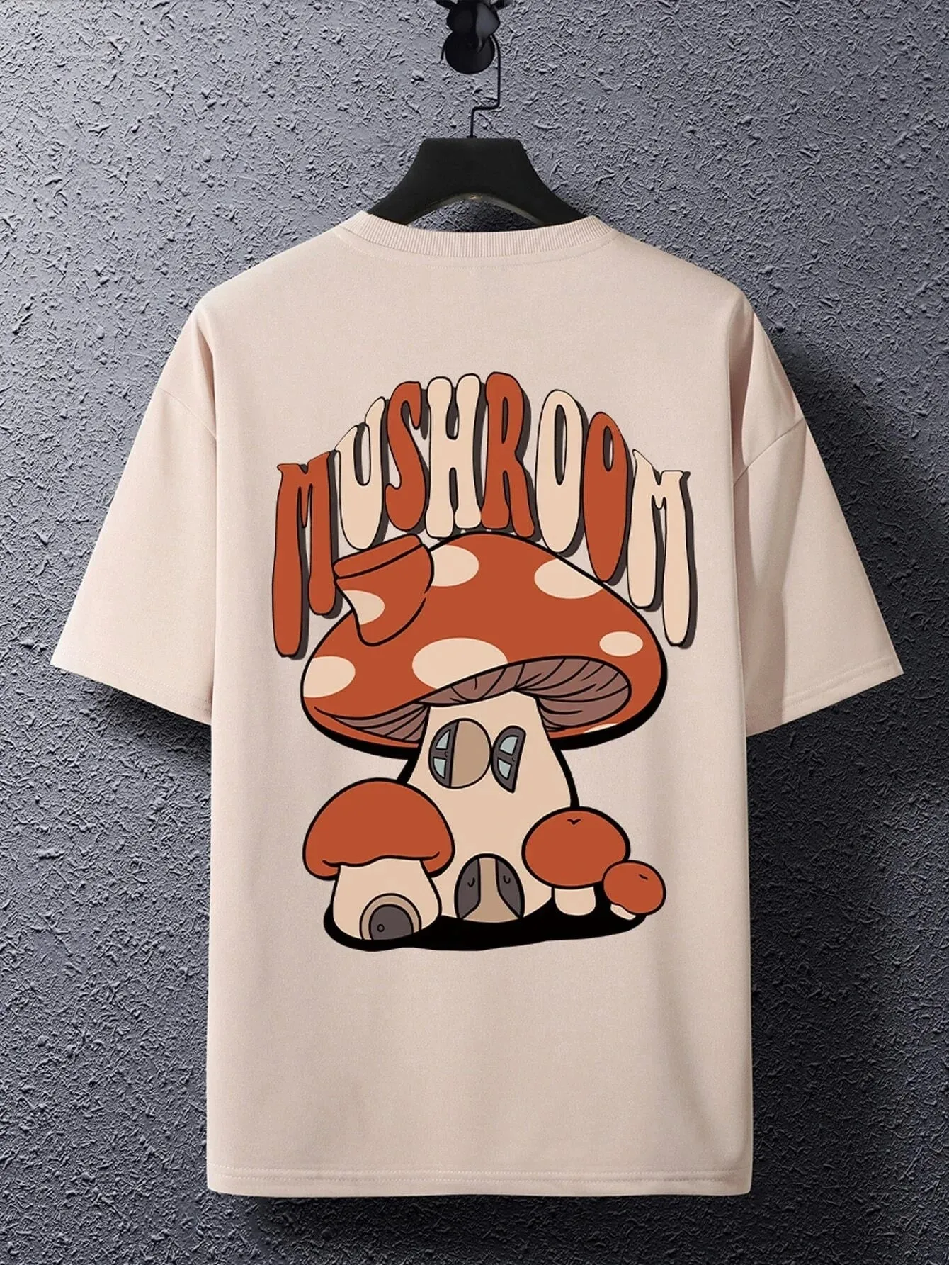 SXV  'Mushroom’ Printed Cool Aesthetic Oversized T-shirt