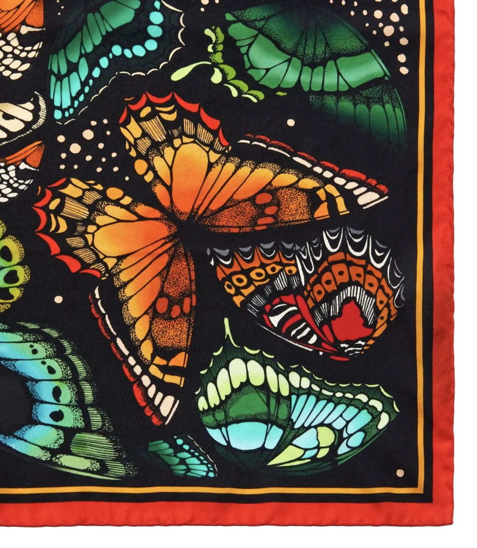 The Tropical Butterfly Silk Scarf - Burnt Orange | 90x90cm [Preorder]