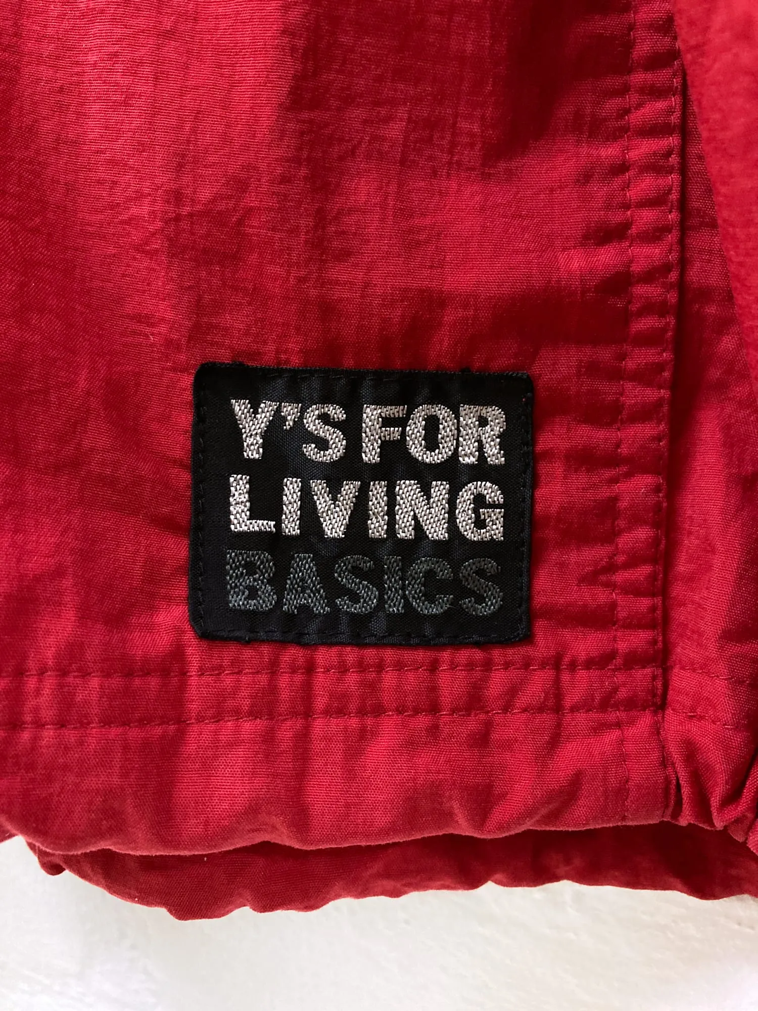 Y's for living Yohji Yamamoto red nylon hooded pullover parka